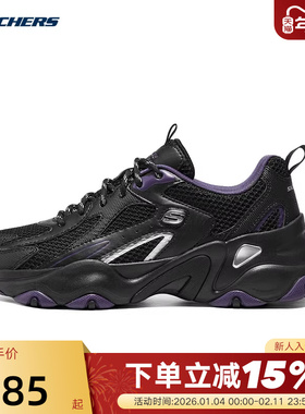 Skechers斯凯奇女鞋厚底增高老爹鞋百搭休闲运动鞋150523/BKPR