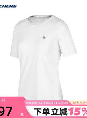 SKECHERS斯凯奇夏新款上衣女子短袖针织衫 P224W061/0019
