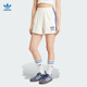 IT9841 Adidas阿迪达斯三叶草女子三条纹复古刺绣LOGO针织白蓝短裤