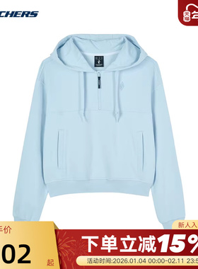 Skechers斯凯奇秋冬女子套头衫运动休闲连帽卫衣 L124W040-03ZS