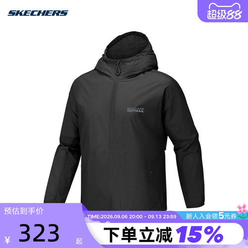 Skechers斯凯奇2026夏季新品男子舒适梭织连帽外套 P226M118/0018