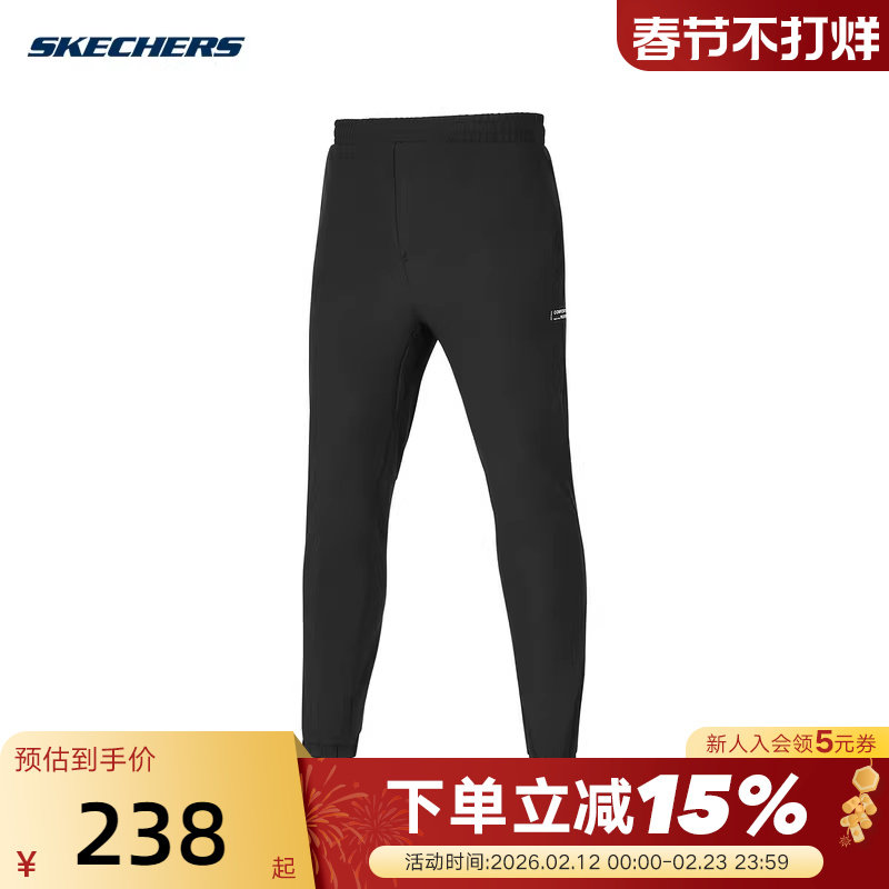 Skechers斯凯奇冬男裤束脚裤休闲裤梭织长裤 P424M02
