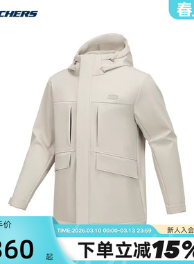 Skechers斯凯奇男女春夏防风立领宽松百搭外套 P424M122/027B