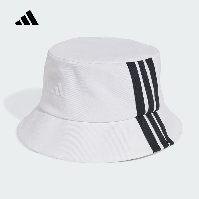 adidas阿迪达斯盆帽遮阳2025秋3-STRIPES三条纹男女渔夫帽 JC6420