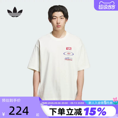 adidas阿迪达斯三叶草赛车风棉质半袖透气秋男MOTO短袖T恤 KH1198