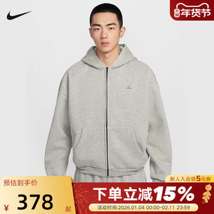 耐克男子篮球连帽衫春新款THERMA-FIT宽松加绒保暖卫衣IO3690-063