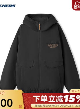 Skechers斯凯奇26春新年款男女宽松保暖棉服外套 L126U002/0018