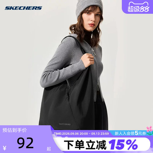 Skechers斯凯奇女时尚休闲单肩包斜挎托特包大容量手提包L425U047