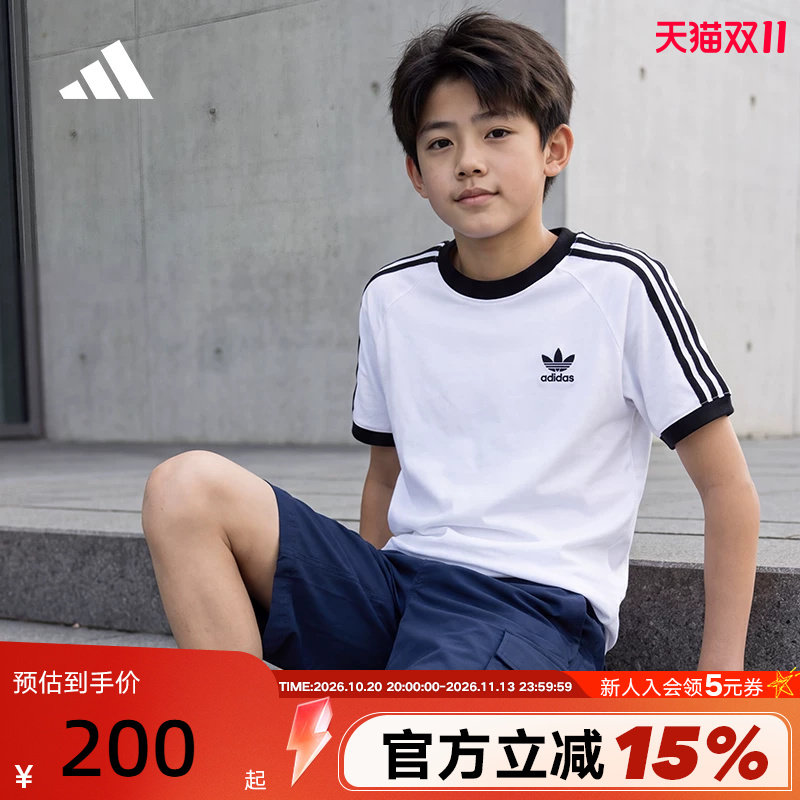 adidas阿迪达斯三叶草工装风五分裤中裤秋男大童运动短裤 KY1417