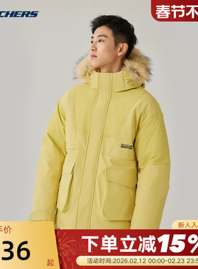 斯凯奇派克羽绒服男女情侣款保暖舒适短款羽绒外套 P425U032/01UM