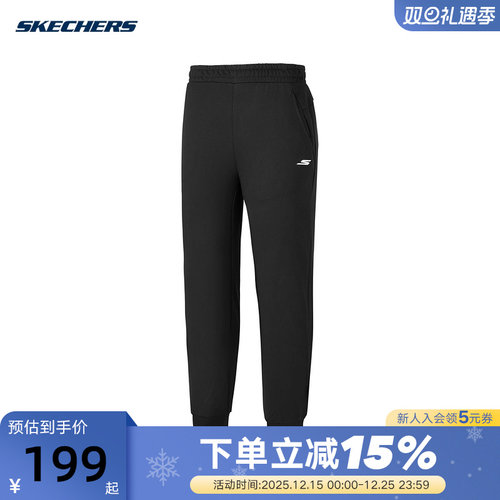 斯凯奇女裤秋季新款休闲运动裤舒适透气收口长裤 P325W116/0018