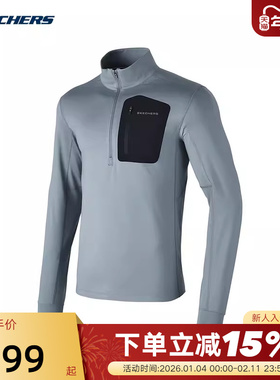 Skechers斯凯奇男子春季新款针织套头卫衣 P124M007/02N6