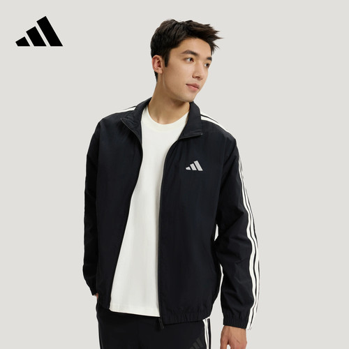 adidas阿迪达斯三条纹早春薄外套男TRACK TOP简约梭织夹克 KR2520