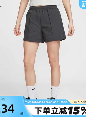Nike耐克女子中腰短裤夏季新款刺绣小勾热裤梭织运动裤FV6623-060