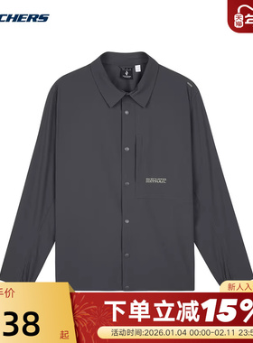 Skechers斯凯奇夏季男子衬衫宽松梭织外套休闲上衣 L124M050/0403