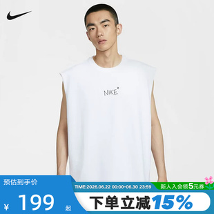 Nike耐克男子无袖T恤夏新款字母印花透气圆领运动背心 IH9266-100