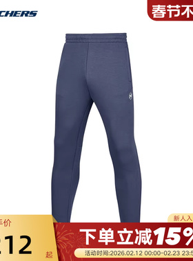 斯凯奇冬男裤休闲运动裤休闲直筒针织长裤 P424M010/022C