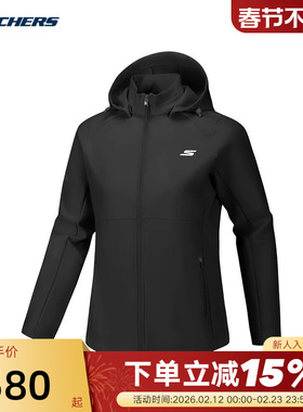 Skechers斯凯奇秋冬女款防风保暖舒适休闲梭织外套 P126W081/0018