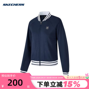 P324W021 02MZ 立领针织外套户外运动休闲夹克 Skechers斯凯奇女款