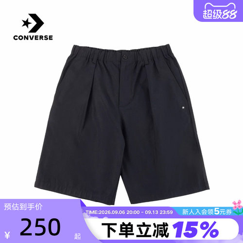 Converse匡威2026秋男梭织短裤宽松舒适运动休闲五分裤MCK063-023
