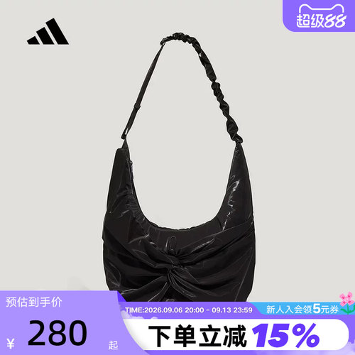 adidas阿迪达斯三条纹舞动系列抽褶单肩包荷叶边背带斜挎包KY9926