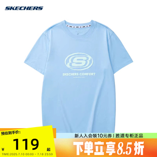 SKECHERS斯凱奇男女情侶同款 016M L224U064 T恤透氣短袖
