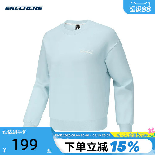 Skechers斯凯奇女子卫衣舒适运动风圆领针织套头衫P425W172/022G