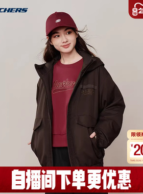 Skechers斯凯奇26新年款男女同款秋冬宽松棉服外套 L126U002/05U5