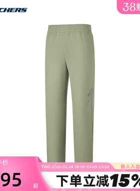 Skechers斯凯奇26春男士百搭休闲加绒保暖梭织长裤P126M009/01DR