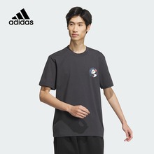 Adidas阿迪达斯短袖T恤男夏纯棉熊猫上衣圆领宽松运动半袖JI6836