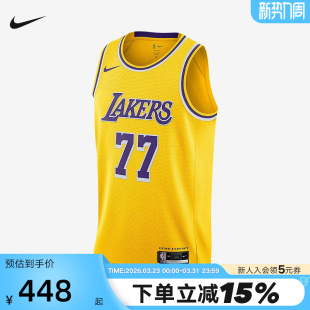 NIKE耐克男子背心NBA篮球运动无袖 741 T恤洛杉矶湖人队球衣DN2009
