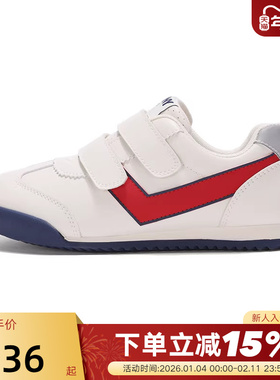 PONY男女童年秋季新款经典白红色舒适休闲运动鞋233K1SO51RD