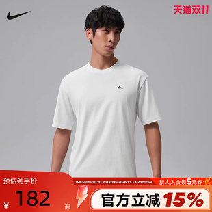 JORDAN耐克男短袖夏季宽松透气刺绣AJ4鞋标贴片棉质T恤IF3108-100
