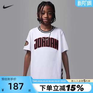 II3082 Jordan印花针织棉短袖 100 后赛T恤夏新款 Nike耐克男大童季