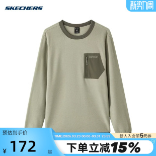 04AU L424M012 Skechers斯凯奇秋冬男士 百搭舒适针织套头圆领卫衣