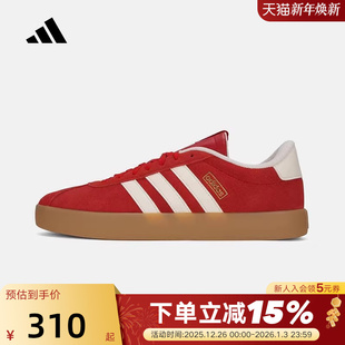 秋冬女休闲鞋 adidas阿迪达斯T头鞋 3.0红色德训鞋 COURT KI5079
