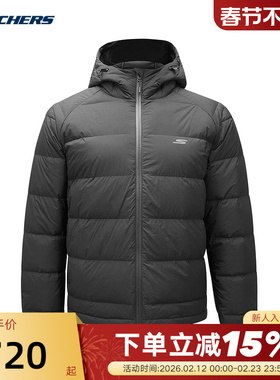 Skechers斯凯奇冬季男士保暖轻盈日常百搭羽绒外套P424M217/0018