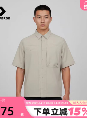 Converse匡威男翻领短袖时尚宽松潮流百搭休闲衬衫 MCJ756-GJR