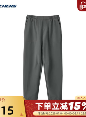 Skechers斯凯奇冬季男款长裤宽松运动休闲裤 L424M030/0091