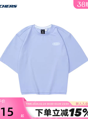 SKECHERS斯凯奇夏季女子宽松舒适休闲针织短袖T恤衫L224W015/02SJ