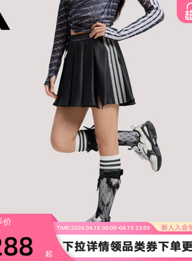 adidas阿迪达斯三条纹舞动系列裙裤2026春女Dance短裙子 KR7605