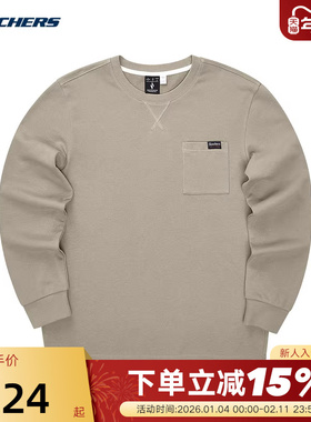 Skechers斯凯奇男士秋季圆领休闲针织长袖T恤衫 L324M021/01NC