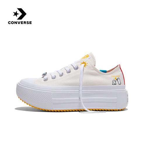 匡威Converse x MATSUI联名彩绘款双层厚底鞋休闲帆布鞋 A22181C