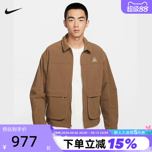 NIKE耐克ACG男子户外防泼水夹克秋季宽松刺绣工装外套HV0599-235