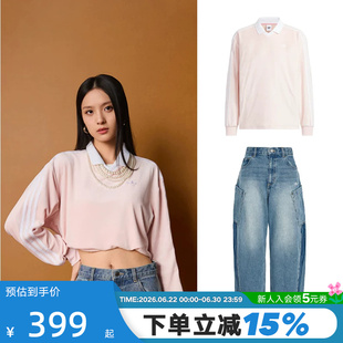 【搭配】阿迪达斯三叶草单宁牛仔裤KR2628丝绒柔软长袖T恤KQ5487