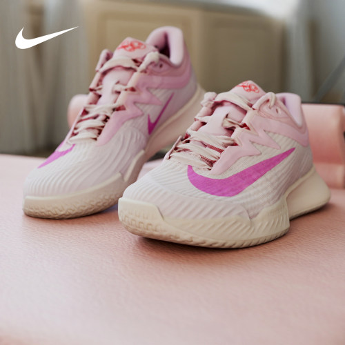 Nike耐克网球鞋女鞋米白粉VAPOR PRO 3轻便透气运动鞋HV1376-601