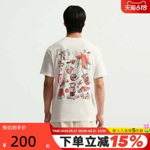 NIKE耐克男子T恤夏季图案印花运动休闲圆领短袖衫上衣II3692-133
