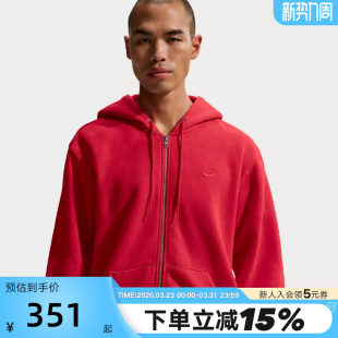 加绒夹克IQ6422 红色连帽衫 657 马年新年款 NIIE耐克男外套26春新款