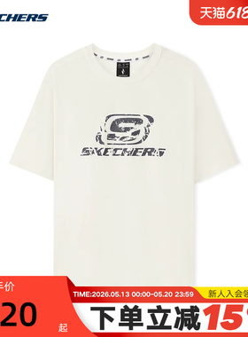 Skechers斯凯奇夏男女同款透气休闲针织短袖T恤衫L225U058/0074