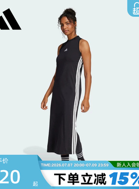 adidas阿迪达斯连衣裙女子秋季弹力工字背无袖长裙子 JE1208